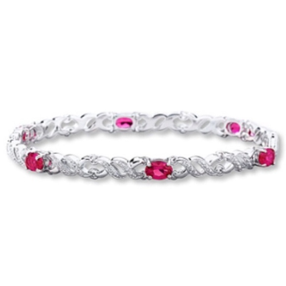 Kay ruby and sterling silver tennis bracelet